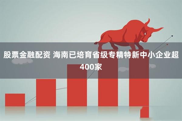 股票金融配资 海南已培育省级专精特新中小企业超400家
